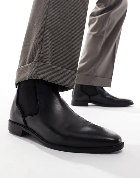 ASOS DESIGN chelsea boots in black leather