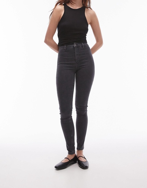 Topshop high rise Joni jeans in washed black