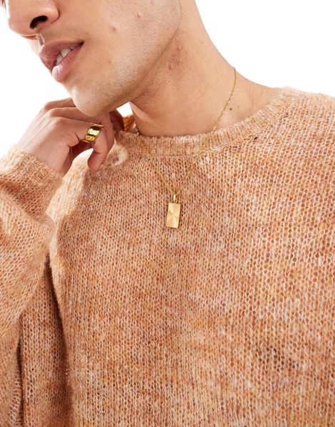 ASOS DESIGN relaxed knit sweater in stone twist