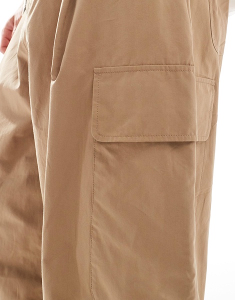 ASOS DESIGN balloon fit cargo pants in tan