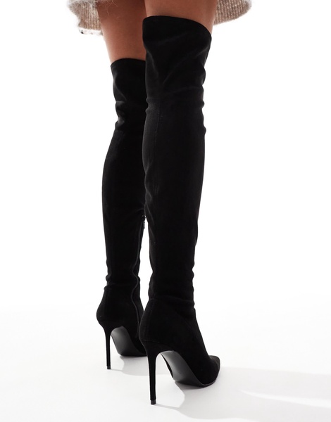 ASOS DESIGN Kathryn high-heeled over the knee boots in micro