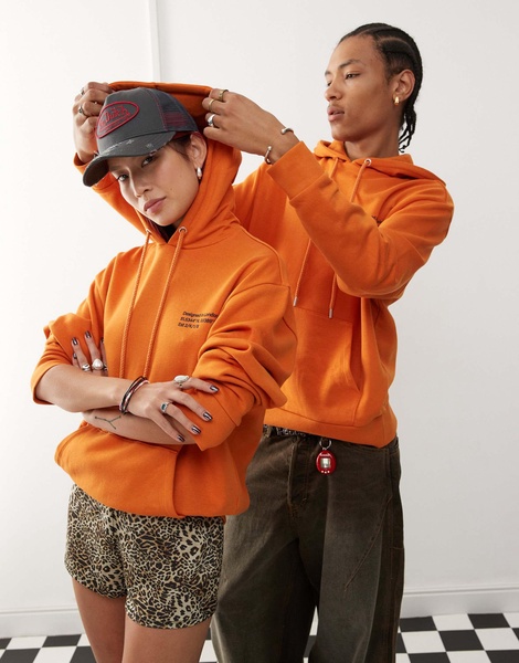 COLLUSION Unisex hoodie in orange - part of a set