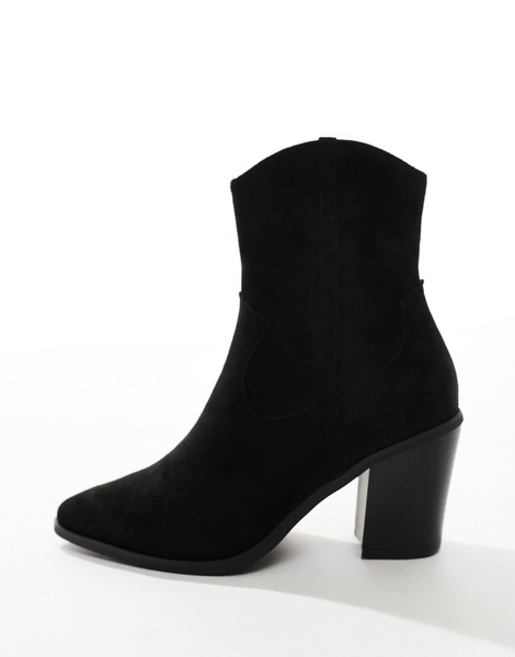 ASOS DESIGN Rational heeled western boots in black