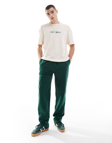 ASOS DESIGN premium heavyweight oversized sweatpants 400gsm in dark green