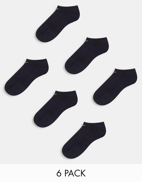 Nike Training Everyday Cushioned 6 pack sneaker sock in black