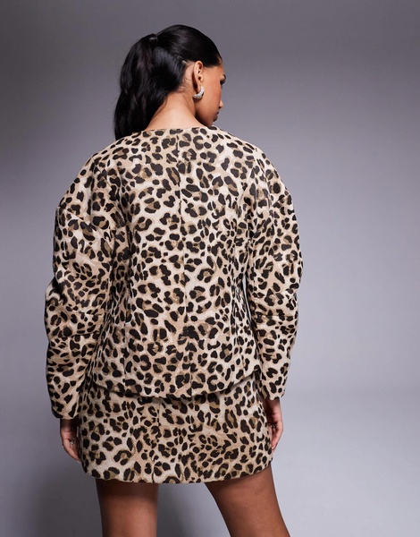 River Island cocoon jacket in leopard print - part of a set