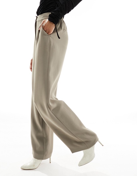 Whistles full length crepe pants in taupe - part of a set