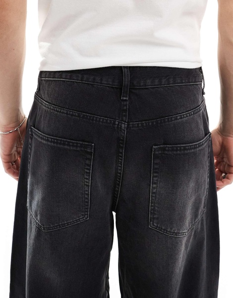 ASOS DESIGN super baggy jeans with darts in washed black