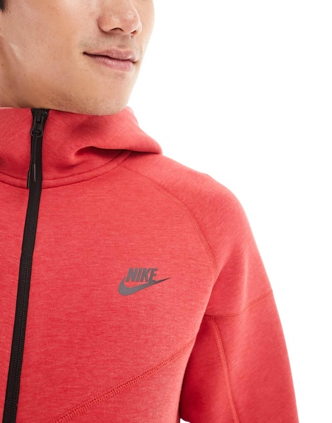 Nike Tech Fleece zip thru hoodie in red