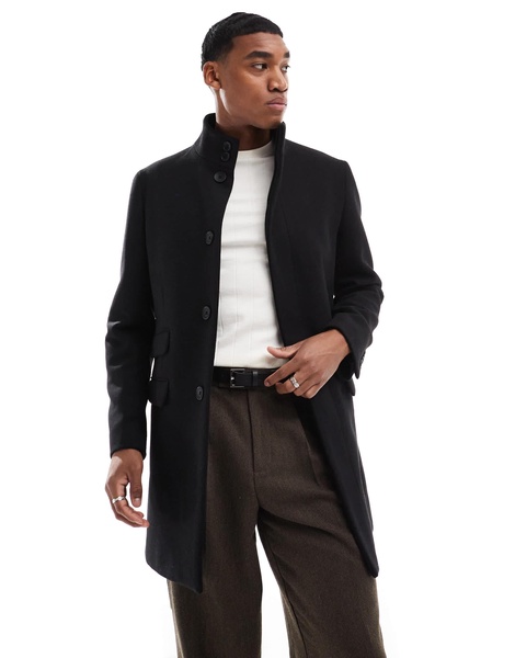 French Connection smart tailored coat in black