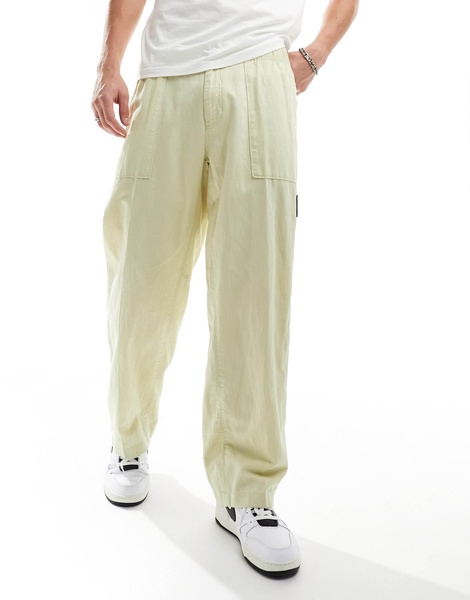 Calvin Klein Jeans linen mix pants in green