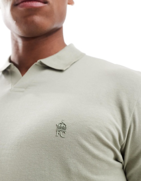 French Connection trophy neck polo in sage