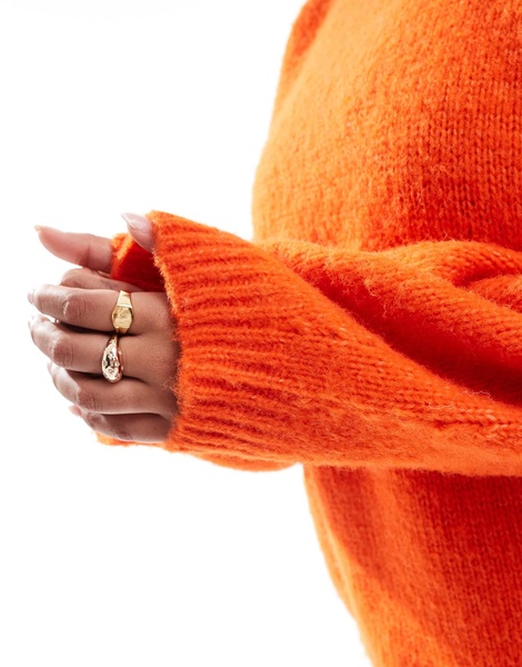 ASOS DESIGN Curve oversized crew neck sweater in orange