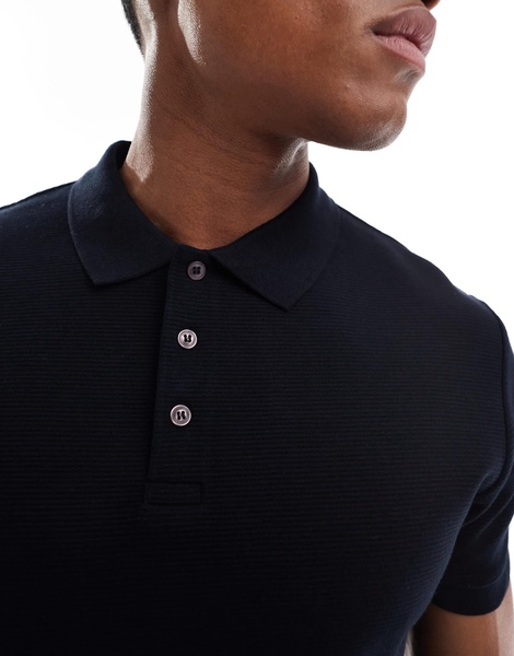 French Connection heavyweight ottoman polo in navy