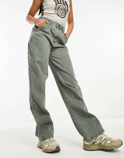 Cotton On carpenter jeans in smokey green