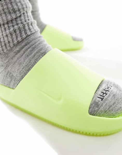 Nike Calm Mule slides in volt green