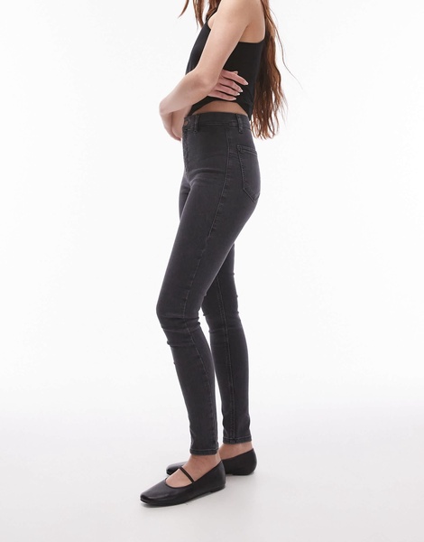 Topshop high rise Joni jeans in washed black