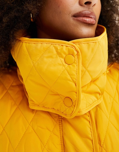 French Connection aris quilted oversized coat in orange