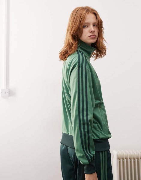 adidas Originals Firebird track top in green