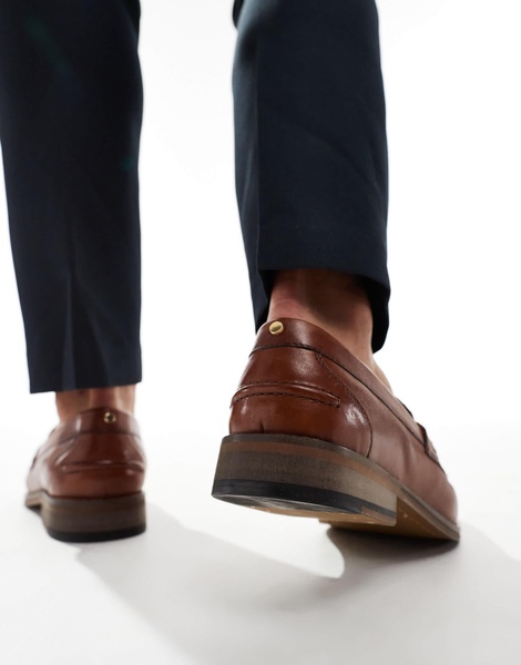 ASOS DESIGN tassel loafers in tan leather