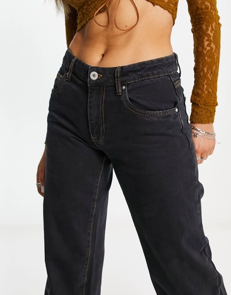 Cotton On low rise straight leg jeans in black