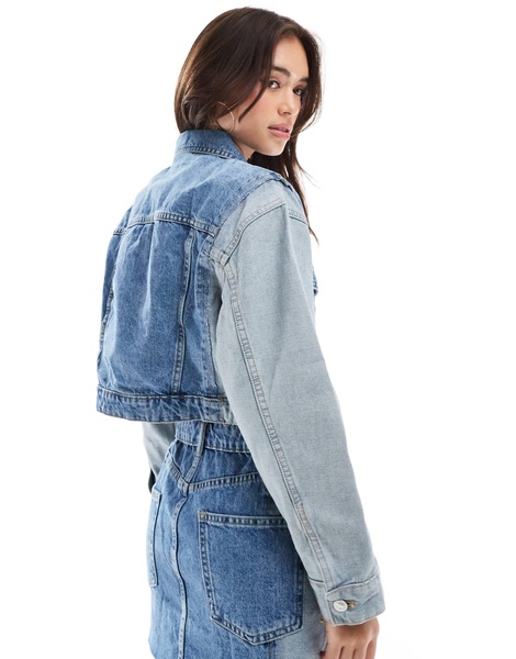 Mango mixed denim jacket in blue - part of a set