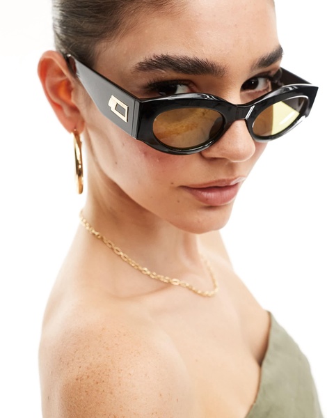 Le Specs body bumpin cat eye sunglasses in black