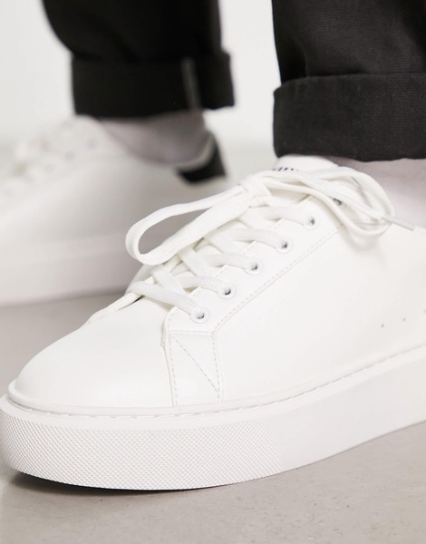 ASOS DESIGN chunky lace-up sneakers in white