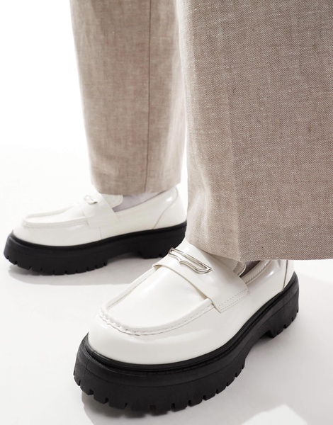 ASOS DESIGN chunky loafers in white