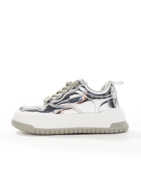 ASOS DESIGN chunky sneakers in silver