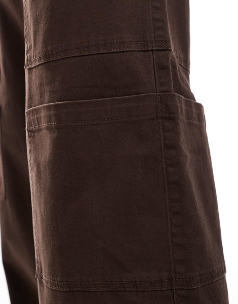 ADPT wide fit pull-on cargo pants in chocolate brown