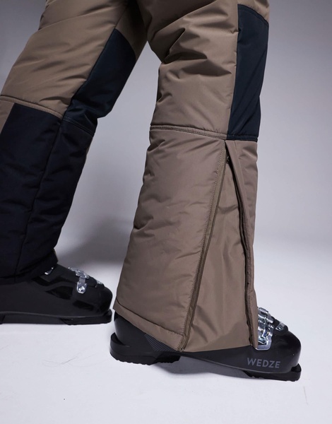 ASOS 4505 Ski water repellent ski pants with straight legs in clay color block