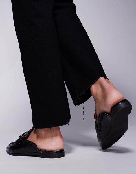 River Island backless mule loafers in black