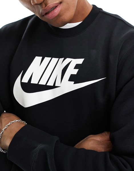 Nike Club logo sweatshirt in black