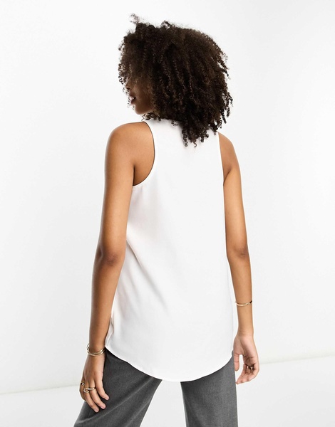 River island scoop neck dressy tank top in white