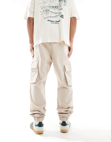 French Connection cuffed cargo pants in stone