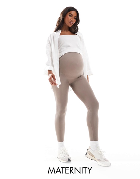 Mamalicious Maternity seamless legging in taupe