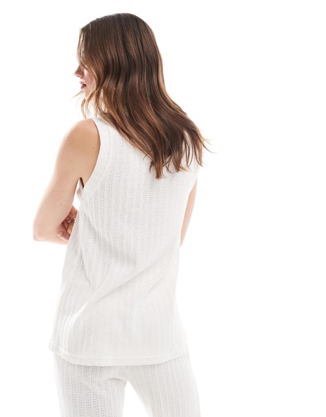 Mango textured vest in white - part of a set