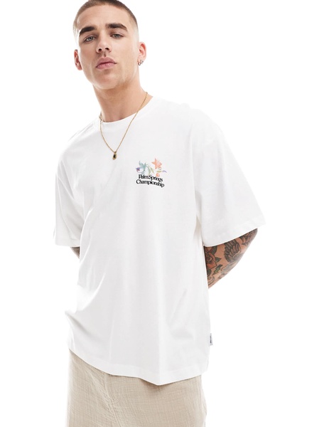 ONLY & SONS super oversized T-shirt with Pool Side back print in off-white