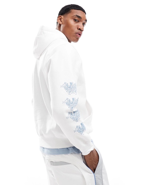 Nike Club hoodie with front print in white