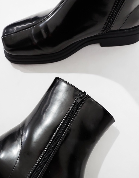 ASOS DESIGN chelsea boots in black with square toe