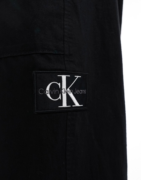 Calvin Klein Jeans linen mix pants in black