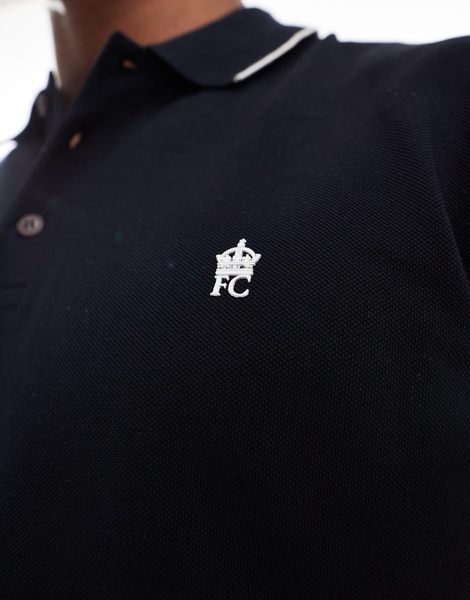 French Connection single tipped polo in navy