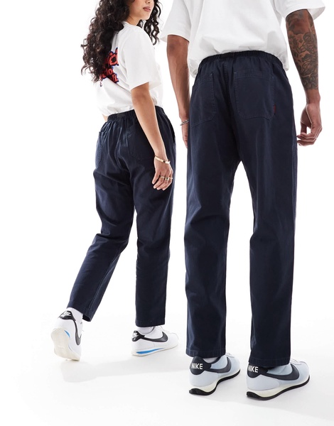 Gramicci unisex cotton loose tapered ridge pants in navy