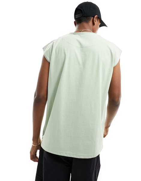 Brave Soul raw edge tank in sage green