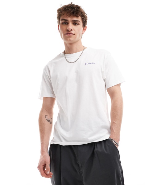 Columbia Unionville back print t-shirt in white Exclusive at ASOS