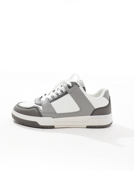 ASOS DESIGN lace up sneakers in gray