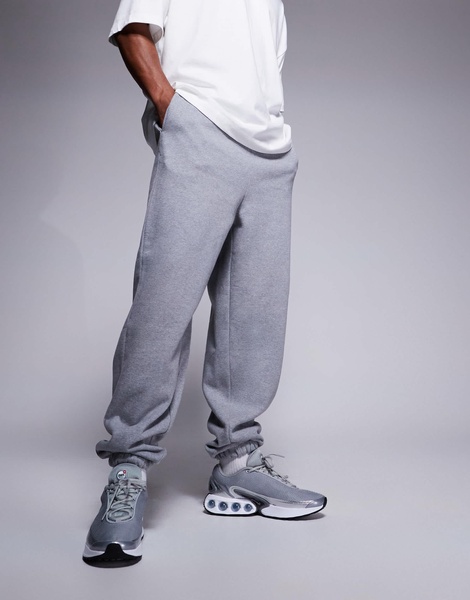 ASOS DESIGN premium heavyweight oversized joggers in heather gray