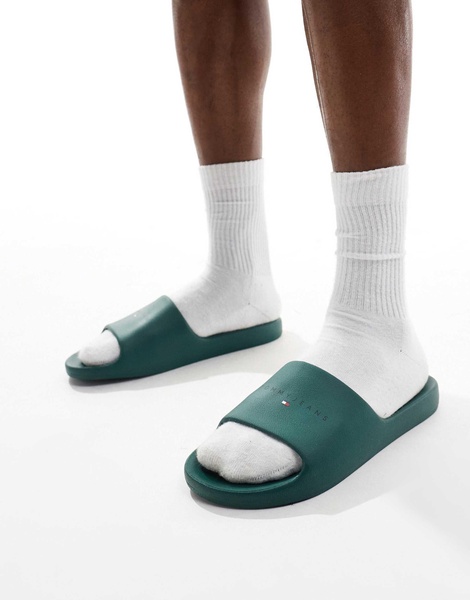 Tommy Jeans basic slides in green