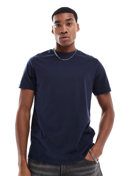 ASOS DESIGN T-shirt in navy with celestial spine print